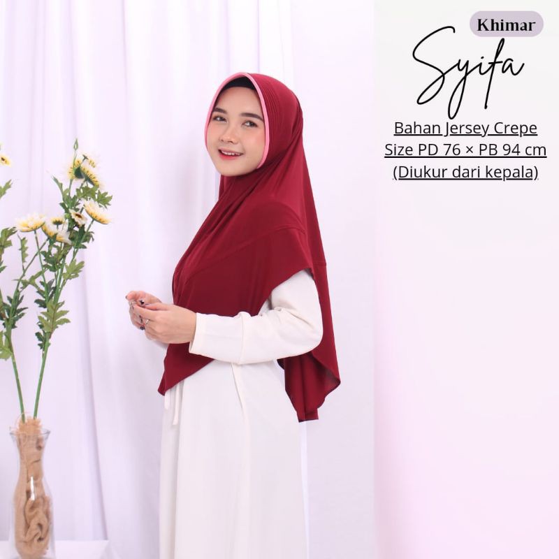 Termurah - Hijab Dewasa Bergo Khimar Instan Syifa Bahan Jersey Crepe Nyaman Dipakai | Bisa Cod