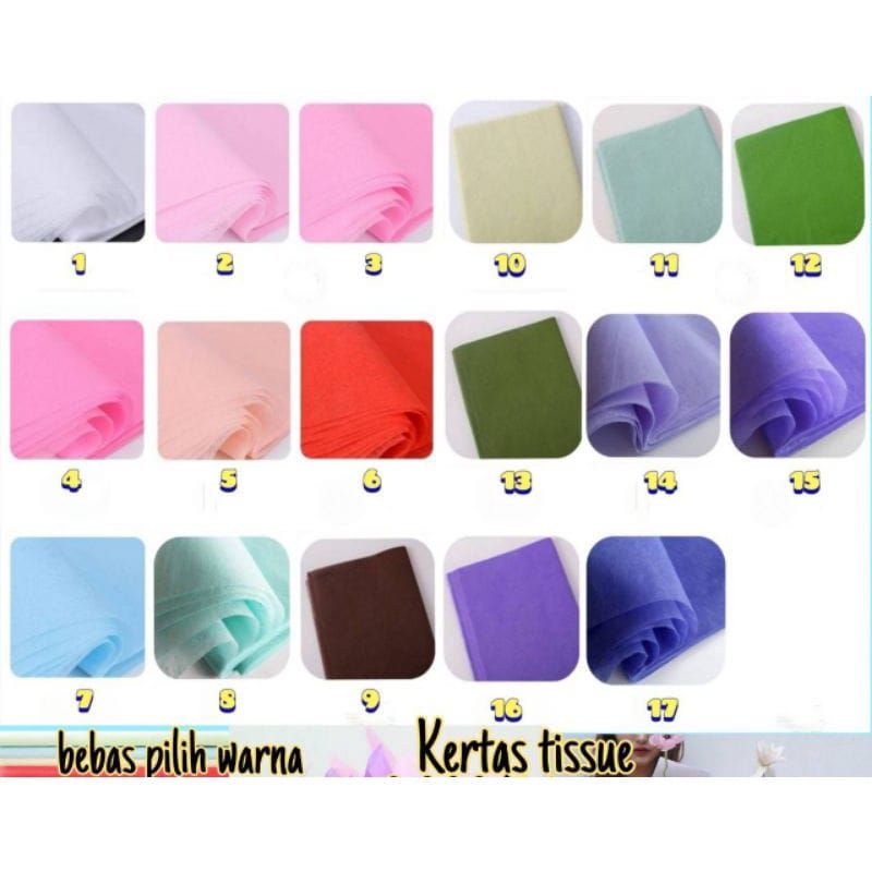 

per lembar tissue paper flowers cotton paper flowers kertas tisu untuk buket bunga wrapping flower cotton paper kertas buket bunga COTTON PAPER