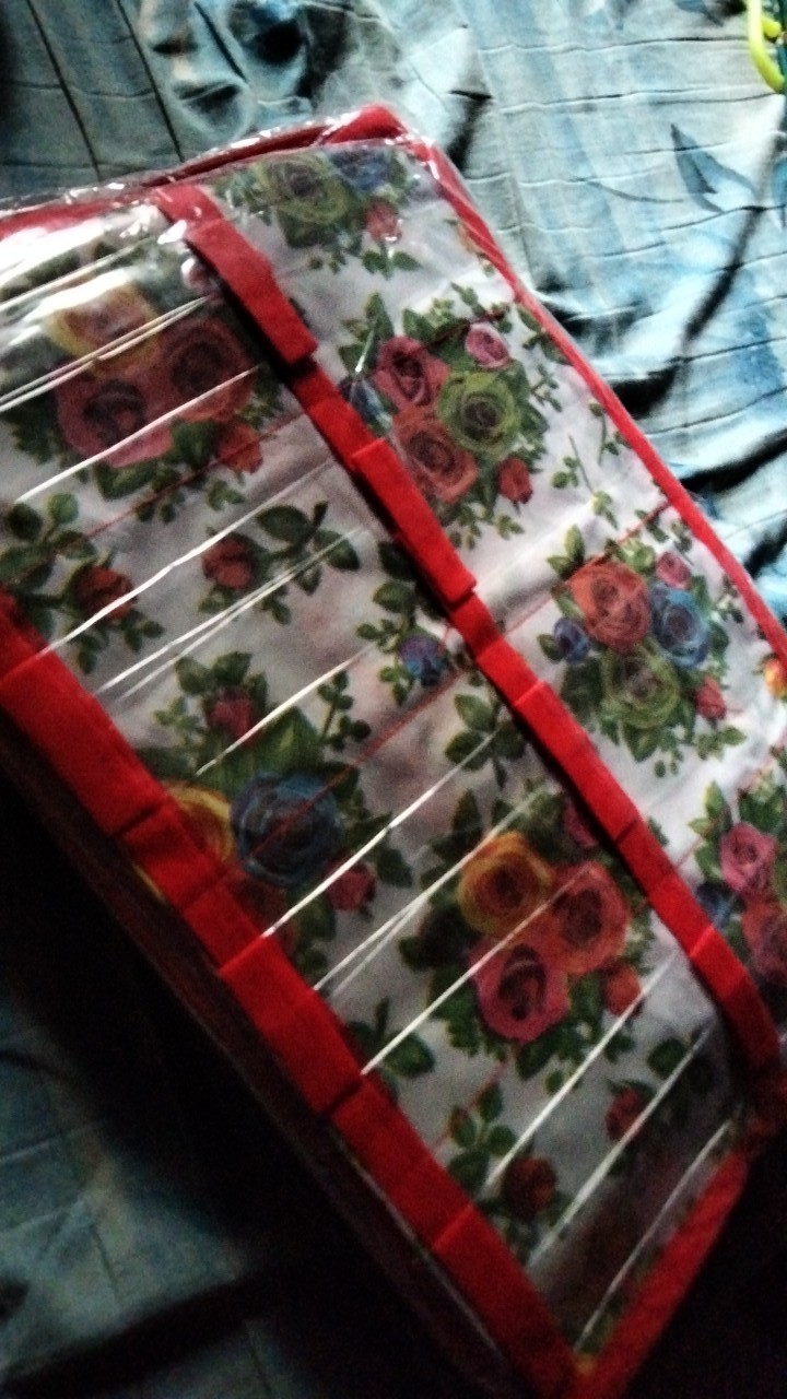 [bisa Cod] Promo Murah Rak Gantung Sepatu Motif Bunga Full Resleting Kualitas Terbaik Dan Termurah