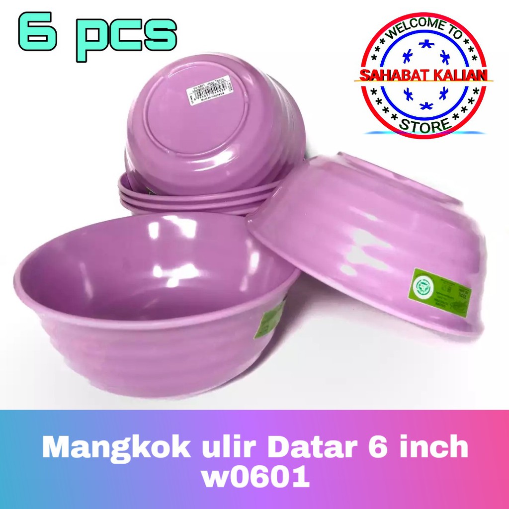 (6 Mangkok) Mangkok Melamin Golden Flying Fish W0601 Ukuran 6 Inch