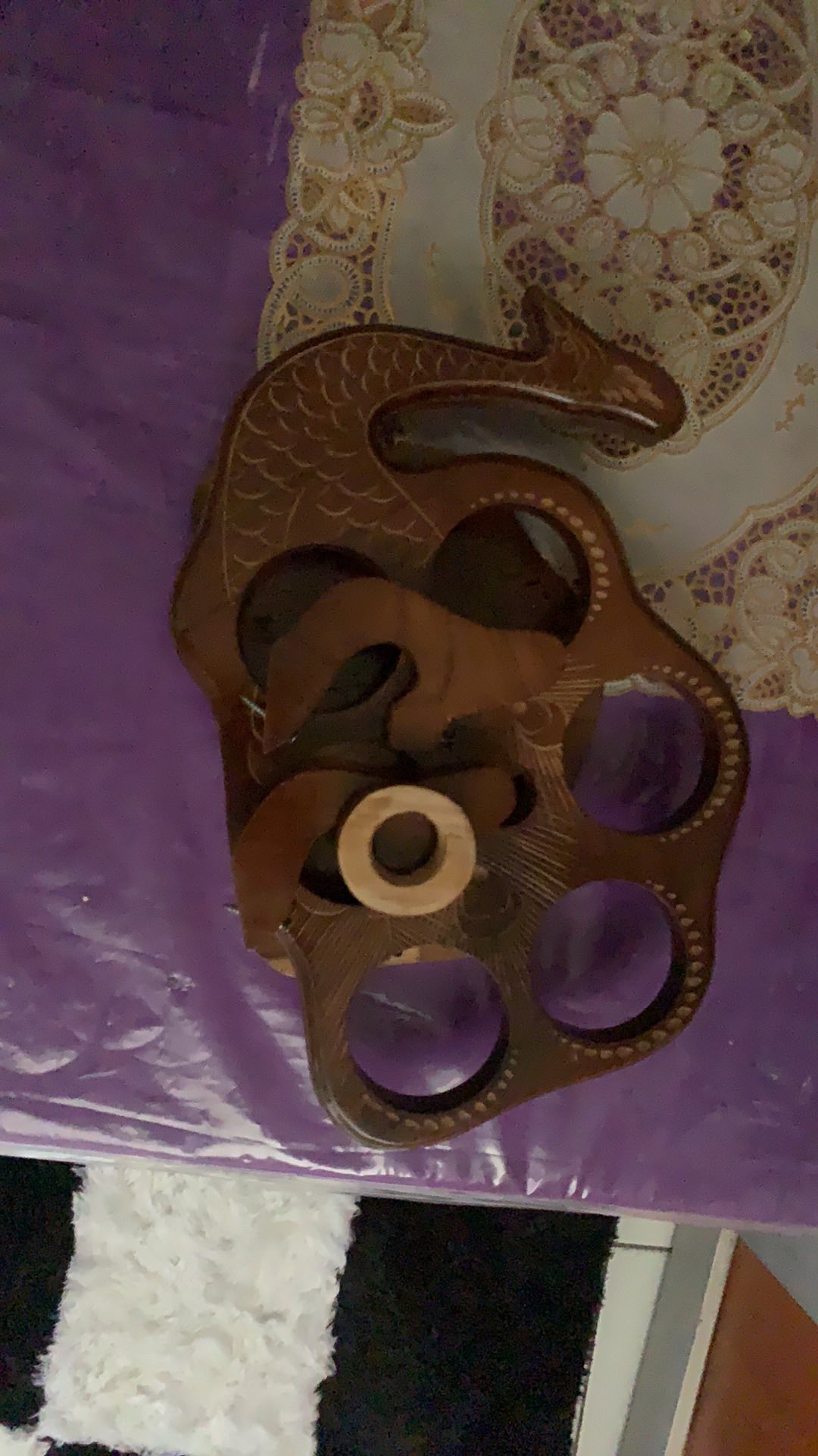 Tempat Aqua Merak Isi 6 Natural Kayu Jati