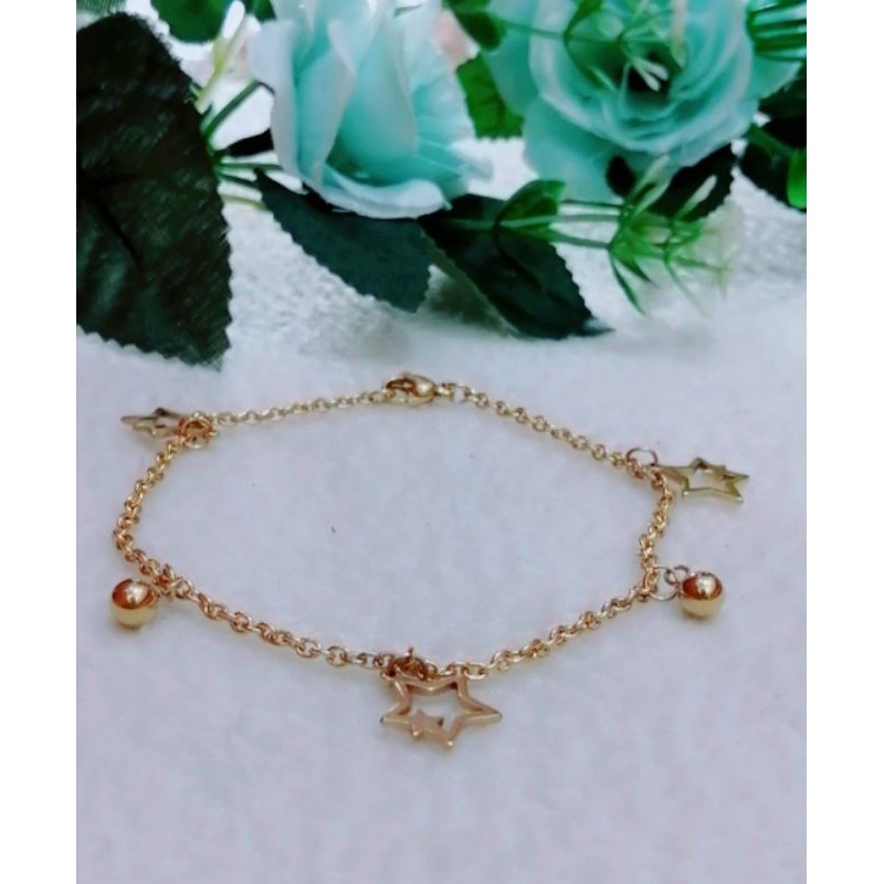 Gelang wanita TITANIUM GOLD BERMACAM MOTIF PILIHAN