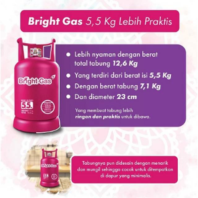 BRIGHT GAS 5.5KG / GAS ELPIJI PERTAMINA ASLI 5.5KG TABUNG DAN ISI