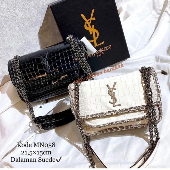 Tas Slempang Wanita Import Ysl Premium Slingbag Branded Original Murah - Hitam Murah