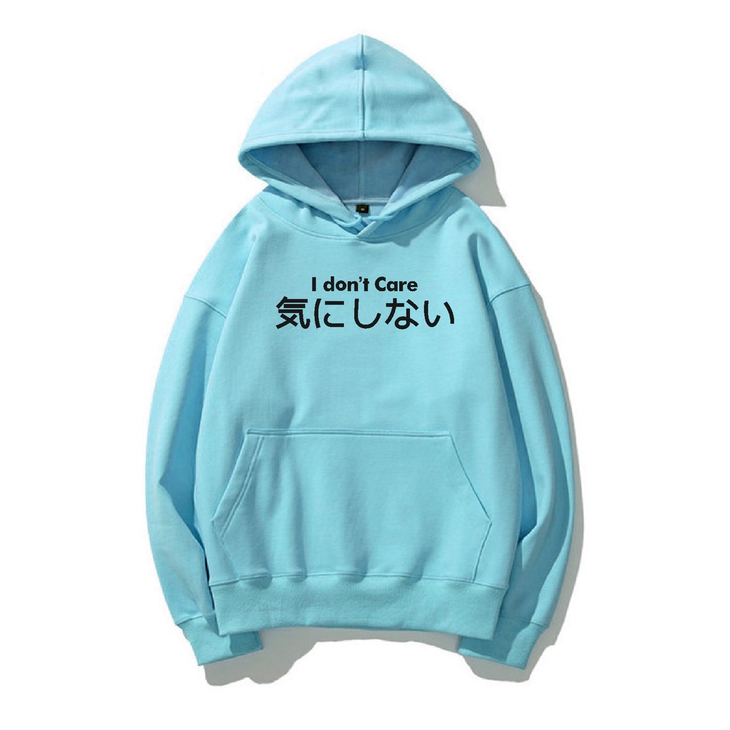 FenishaStore I DON'T’CARE Sweater Hoodie Jumper Wanita Korean Style Bisa Bayar Ditempat COD