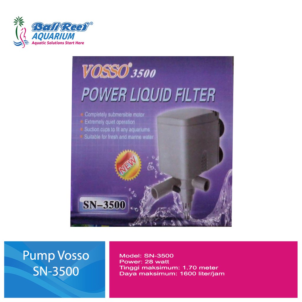 Vosso Sn 3500 Pompa Celup Aquarium Murah Vosso Sn 3500