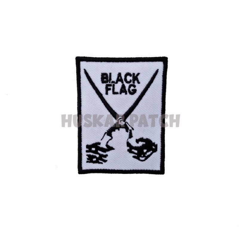 PATCH BORDIR EMBLEM BORDIR BAND BLACK FLAG AKSESORIS FASHION EMBLEM BORDIR MUSIK ROCK METAL