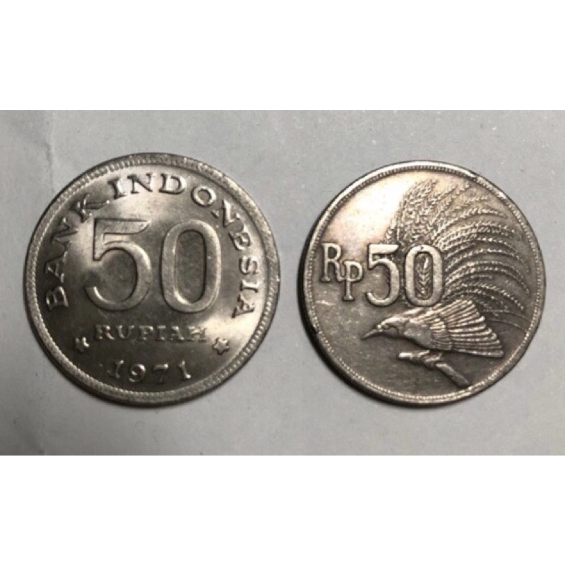 UANG KOIN 50 RUPIAH TAHUN 1971 (BURUNG CENDRAWASIH) LANGKA