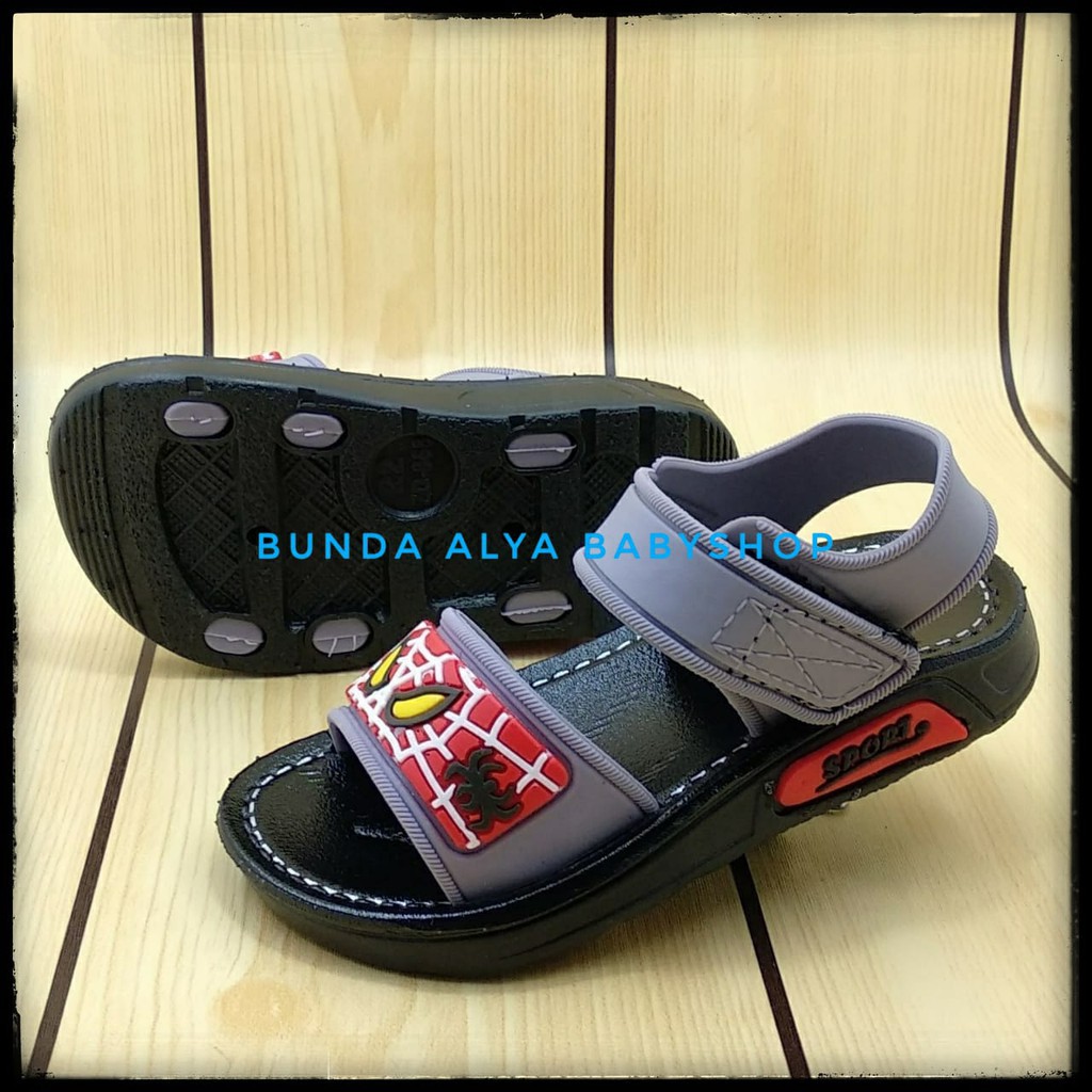 Sandal Anak Laki Laki IMPORT Usia 1 2 3 4 Tahun Kartun  - Sendal Anak Cewek Cowok Elastis Size 20 - 30 Karet Anti Licin