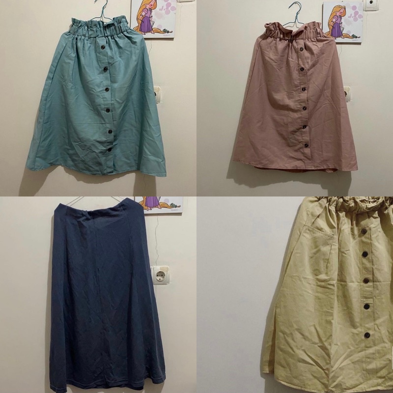 button midi skirt (rok kancing) - bottom culottes kulot pants Cotton Ink This is April Nadjani Calla