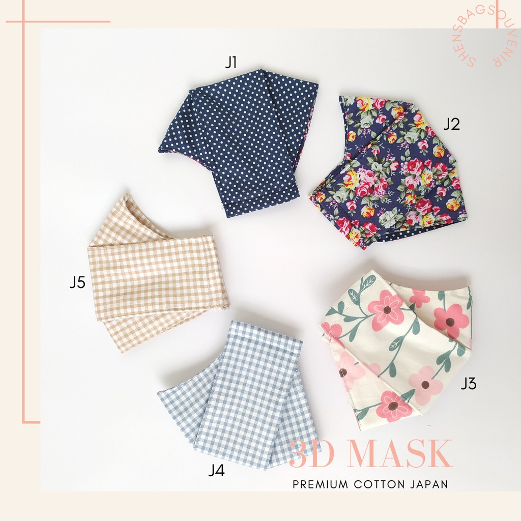 Masker kain 3D , Masker 3D , Masker kain 3ply , masker kain 3 lapis. masker katun jepang