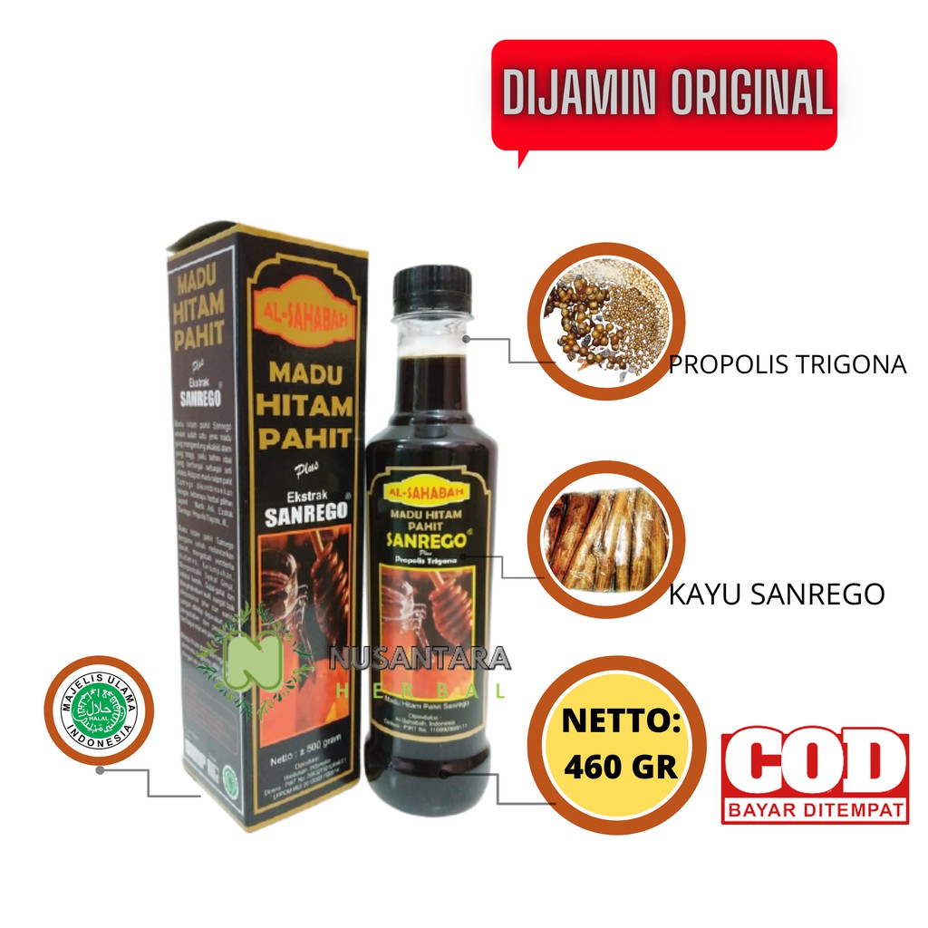 

MADU HITAM PAHIT PLUS PROPOLIS SANREGO ASLI MURNI AL SAHABAH