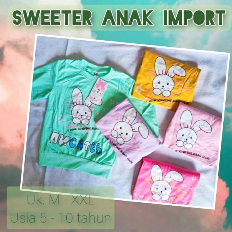 sweater import anak/ kaos lengan panjang anak/ atasan impor anak