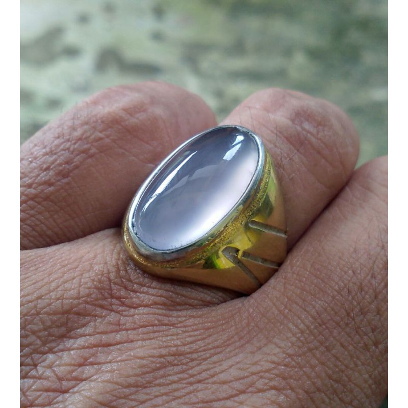 Cincin batu akik BIRU LANGIT Baturaja asli batu bukan sintetis bukan dyed bukan bacan red baron