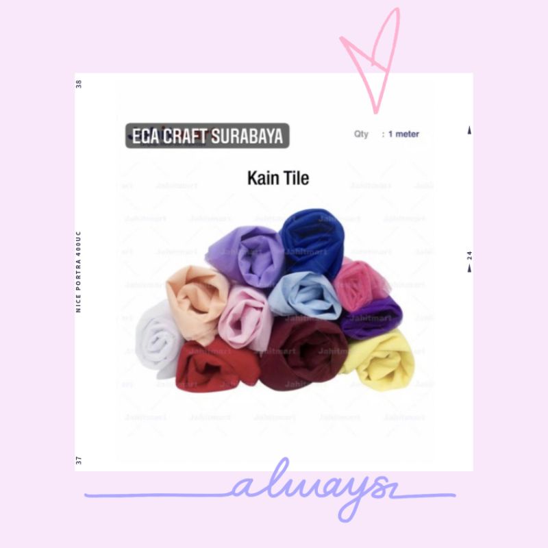 Kain Tile Polos Warna per Meter Merk Bintang
