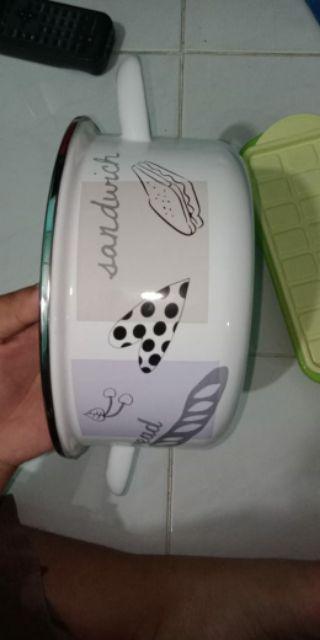 Panci Kuping Tutup Kaca Enamel Chefina Family Cookware