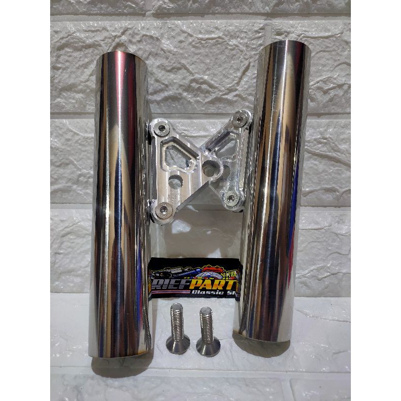 kupingan cnc YL set pangkon lampu K5 model cnc set kupingan pipa stanlis as 33 ninja vixson scorpio