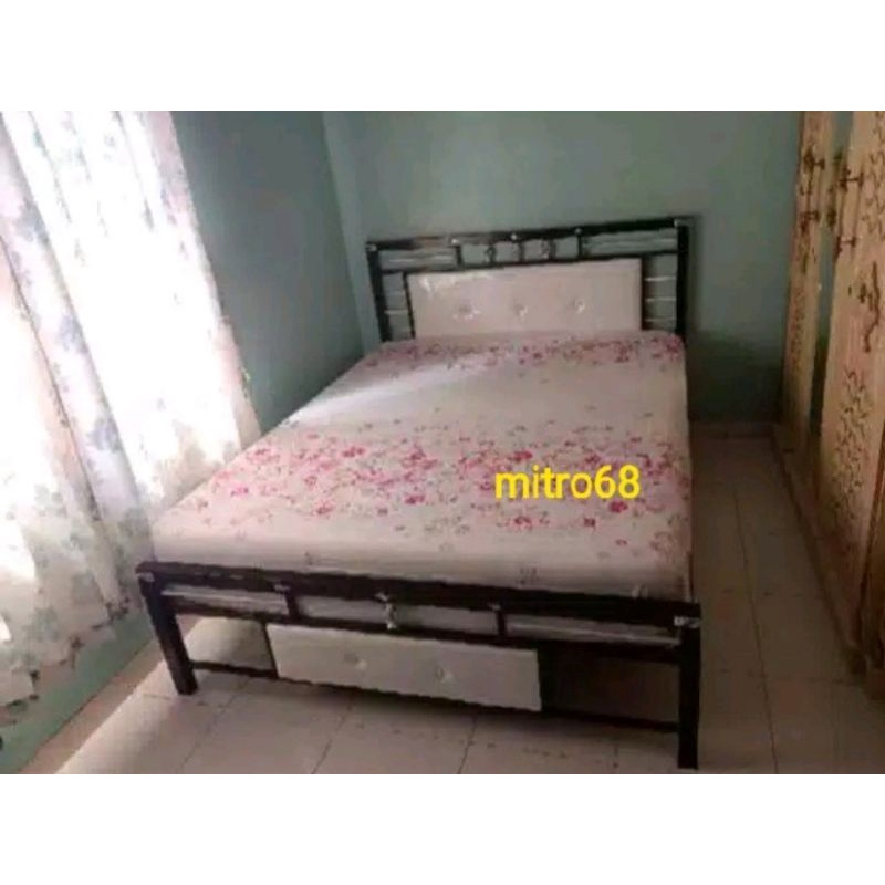 Paket Ranjang Besi Minimalis All Size Plus Kasur Busa INOAC