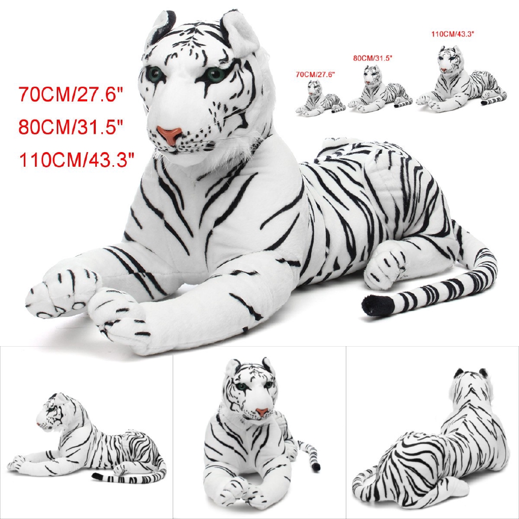Boneka Stuffed Plush Lembut Bentuk Harimau Putih Ukuran 70 80