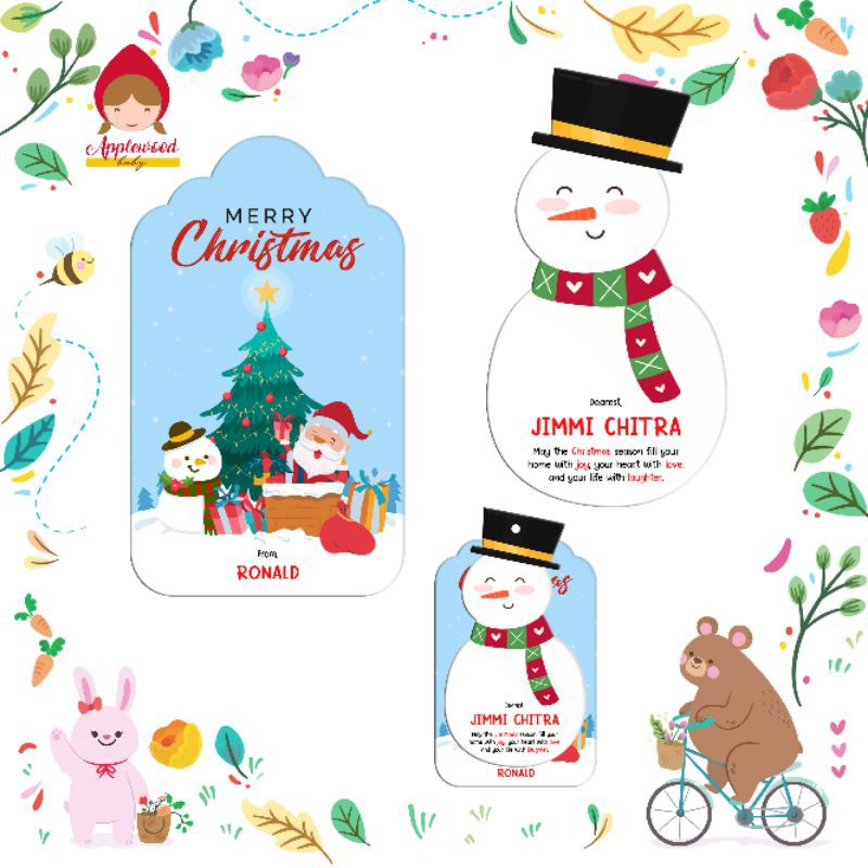 

Label Tag Thanks Card Hampers Christmas Birthday Custom Cutting
