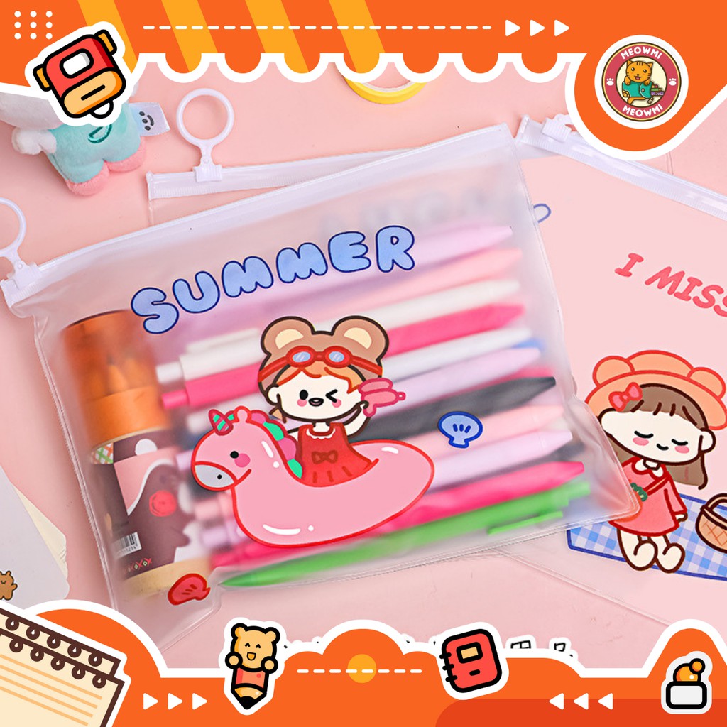 

Map Organizer A5 Zipper Pouch Alat Tulis Motif Cute Girl FMP0048