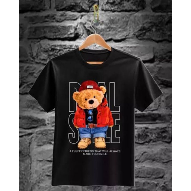 KAOS DISTRO TEDDY BEAR LENGAN PENDEK