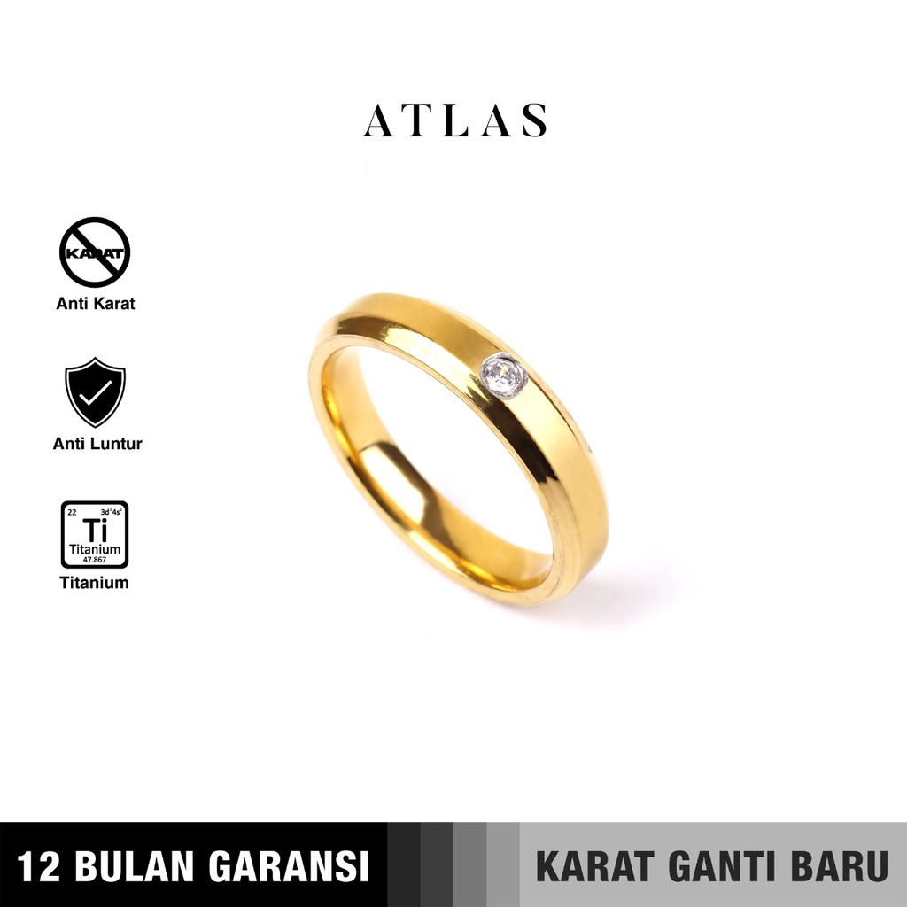 Emrys Simple Ring ATLAS Real Titanium Anti Karat Cincin Titanium Pria Wanita