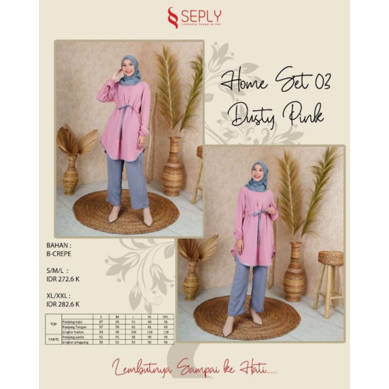 Stelan Kulot SEPLY HOME SET 03 ( Dusty Pink , Blue , Tawny Brown ) II Ethica Seply Original