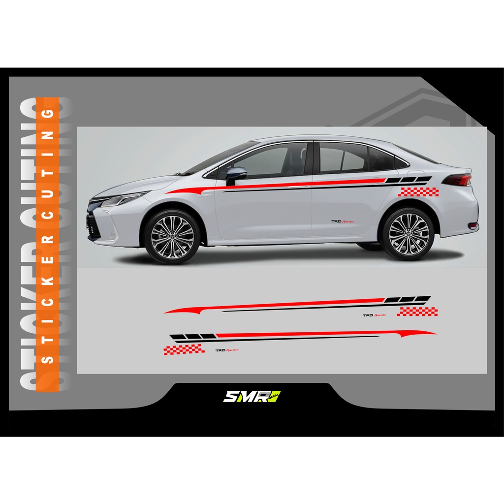 STICKER CUTING MOBIL TOYOTA SEDAN VIOS CAMRY CIVIC CUTING STIKER LIST GT Stiker Mobil sedan  Cuting 
