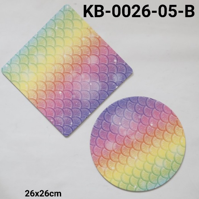 

GR-KB-0026-05 GROUP 1 CAKE BOARD TATAKAN KUE KOTAK BULAT 26CM RAINBOW GRATIS ONGKIR