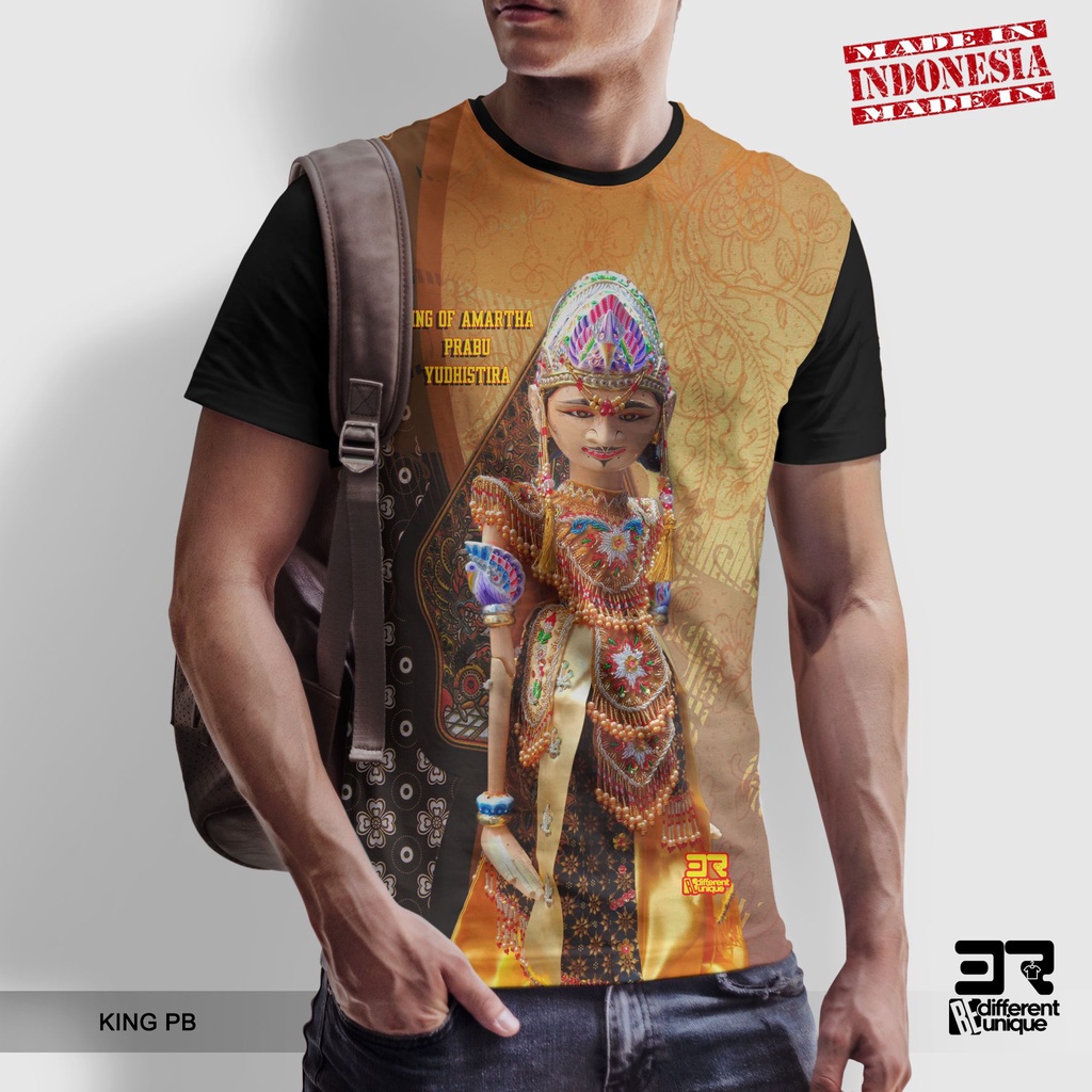 [ COD ] KAOS PRINTING GAMBAR WAYANG KING PB - BAJU DISTRO ORIGINAL MOTIF ADAT BUDAYA SUKU INDONESIA 