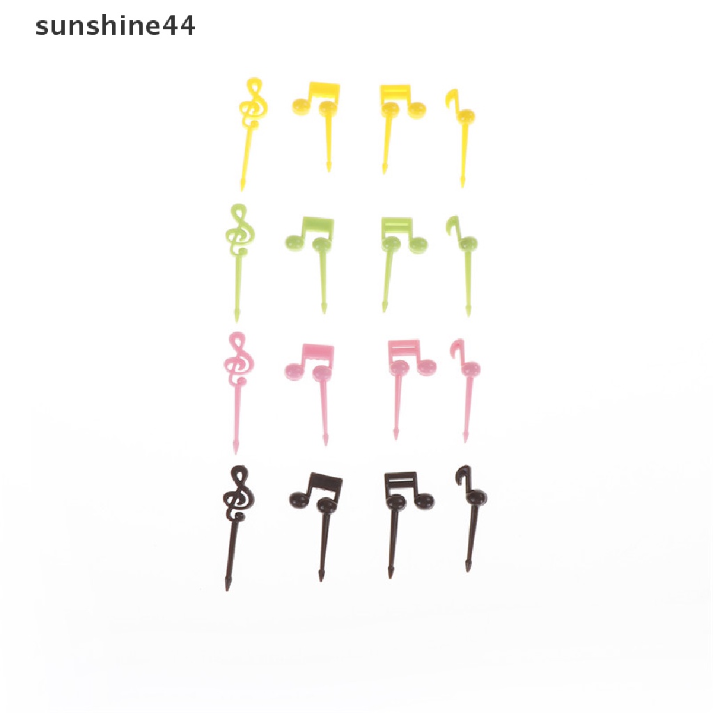 Sunshine 16pcs Garpu Buah Bentuk Not Musik Untuk Pesta