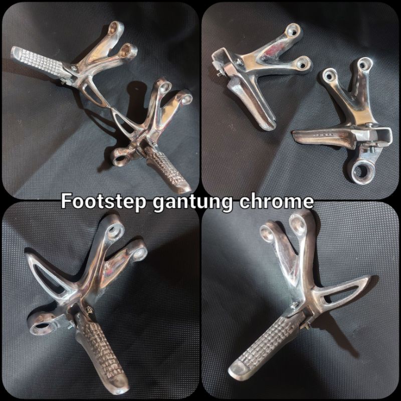 FOOT STEP GANTUNG POWER SATRIA FU BABET HITAM, CHROME UNIVERSAL