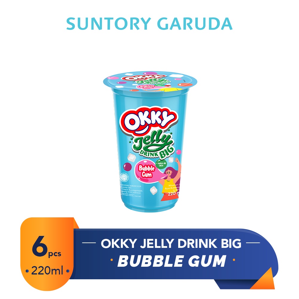 Jual Okky Jelly Drink BIG Bubblegum 220 ML (6 pcs) Shopee Indonesia