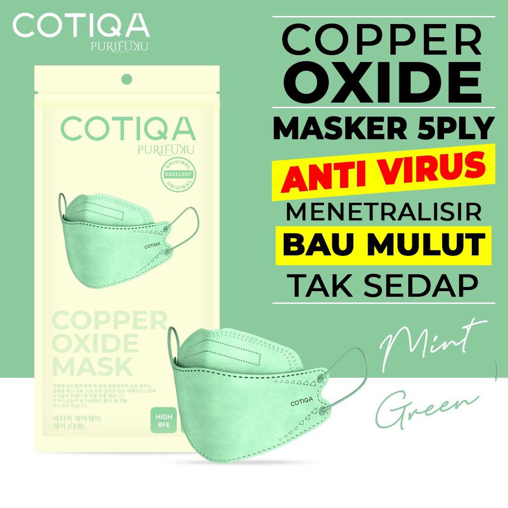 Masker KF94 5ply KOREA COTIQA COPPER OXIDE ORIGINAL penangkal Virus pembasmi virus anti virus