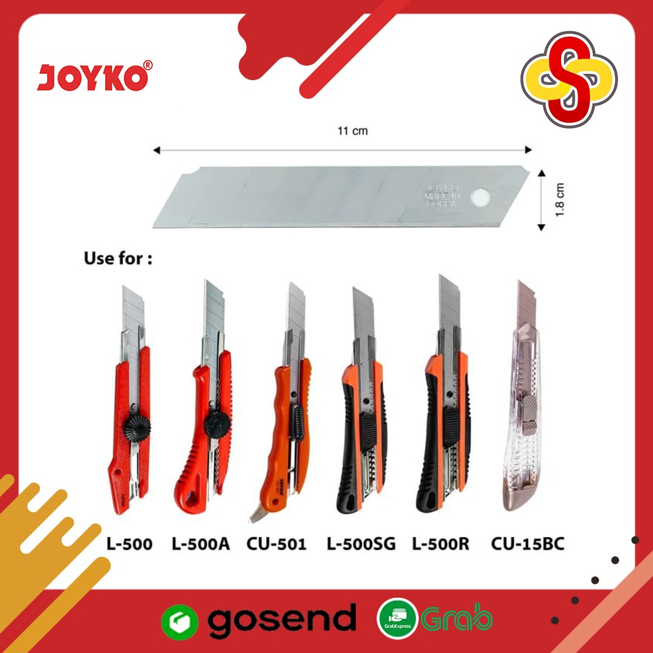 Isi Cutter Besar / Cutter Blade Refill Joyko L-150 1 Tube 5 Pcs