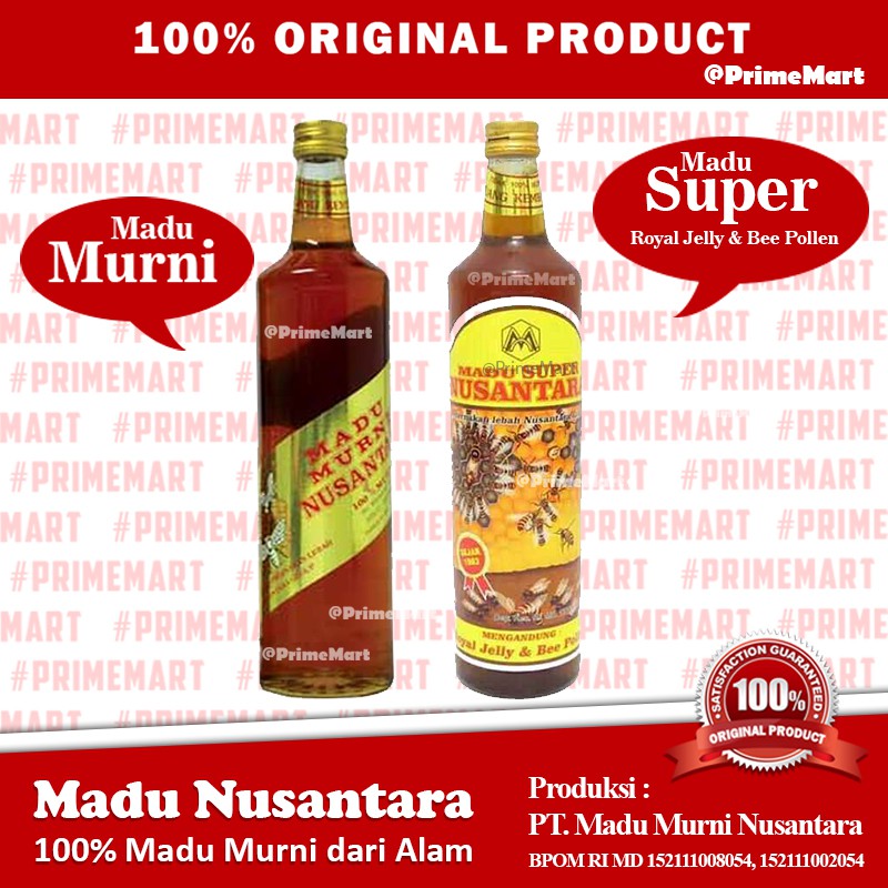 

Madu nusantara Murni & Madu Super Nusantara 650 ml royal jellybee polen madu alam alami hutan
