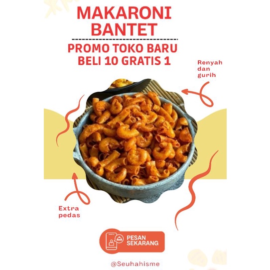 

Jajanan makaroni makroni bantet bantat pedas 50 gram