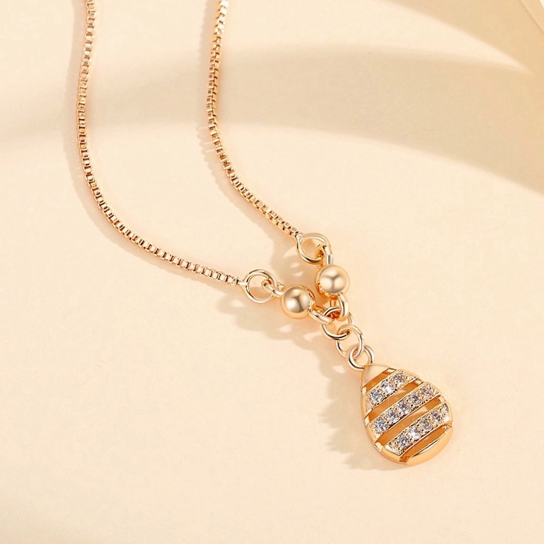 Y625 【COD】 Fashion Korea Kalung Lapis Emas Temperament Wanita Kalung Wanita Korea Anti Karat