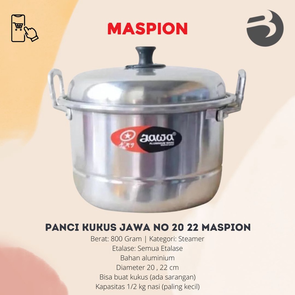 Dandang / panci kukus Jawa no 20 22 Maspion panci logam jawa / panci susu mie indomie panci perebus air masak sayur