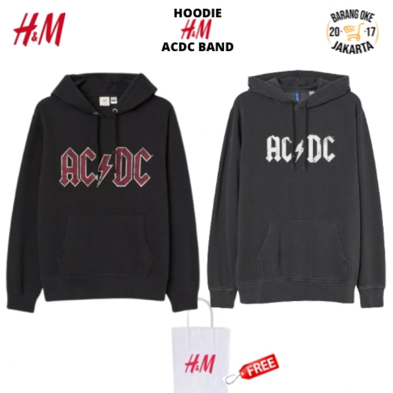 COD (4.4) Hoodie Sweater Pria wanita H&amp;M ACDC World Tour Black Dark Grey Jaket Unisex Cowok Cewek HNM Full Tag