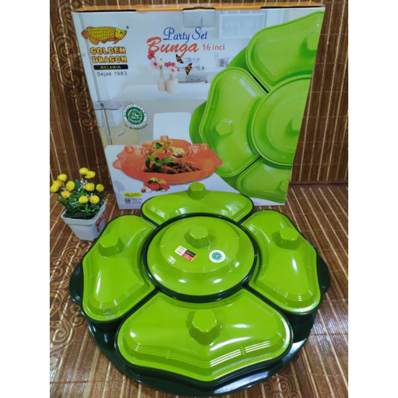 melamin partyset bunga 16"/wadah saji/prasmanan melamin golden dragon