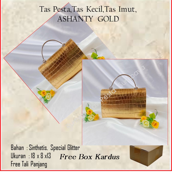 Tas Pesta,Tas Kecil,Tas Imut,ASHANTY  GOLD