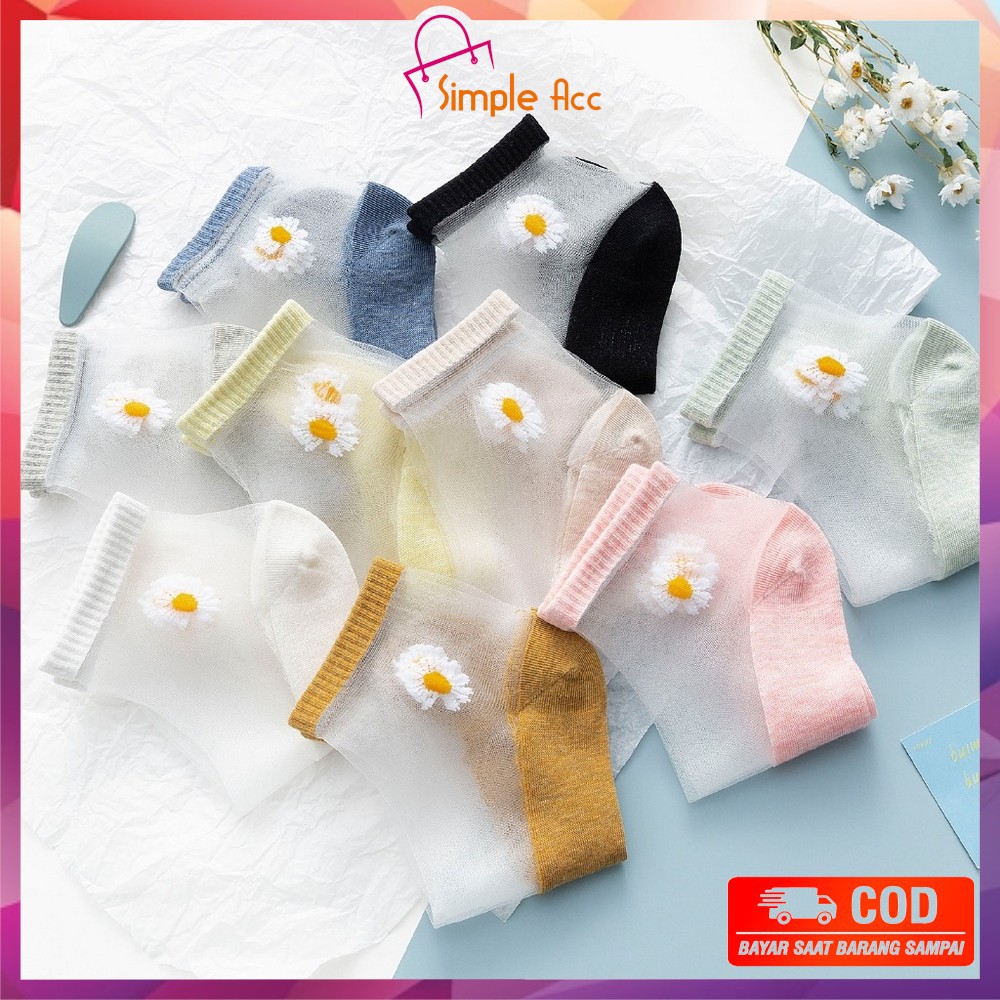 ~COD~DO-P32-33 Kaos Kaki Dewasa Pendek Kaus Kaki Wanita Pria Motif Brown Kaos Kaki Ankle Korea Daisy-3