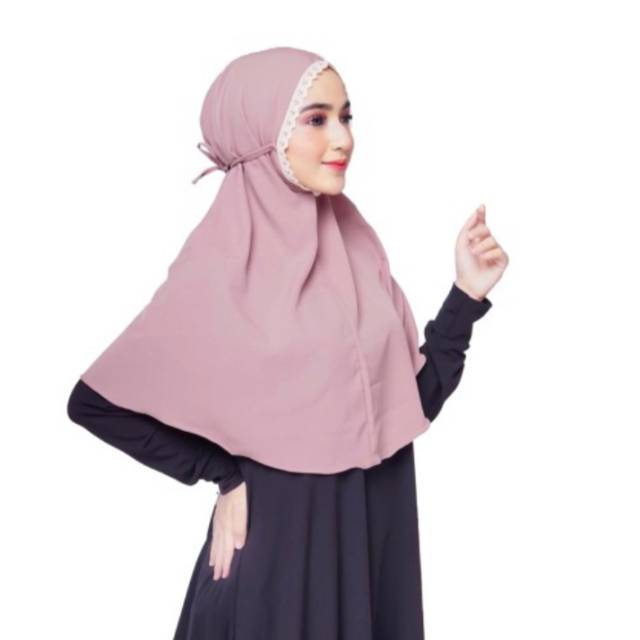 Jilbab Bergo Tali Renda | Hijab Instan Tali Renda