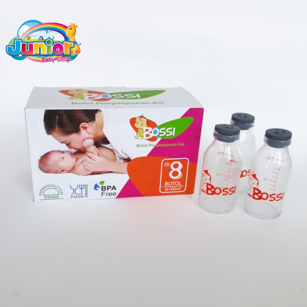 Bossi Botol Asi Kaca 100 ml 1 Box isi 8 Botol