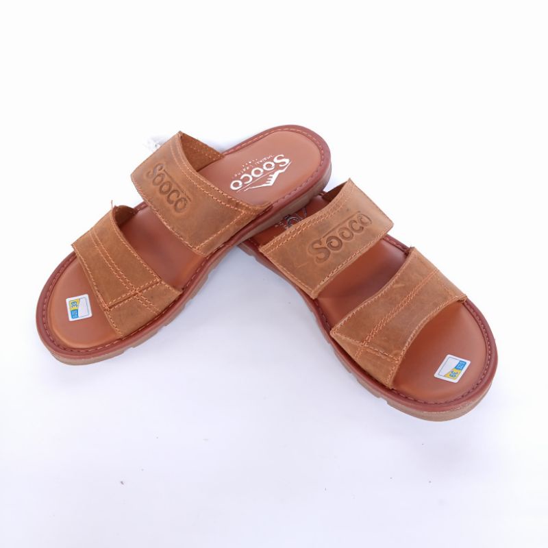 Sandal Pria Slop Kulit, Sendal Selop Pria, Sandal Slop Ban 2-4
