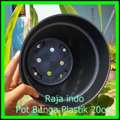 Asli 20 Cm Tebal Pot Bunga 20cm Hitam - Pot Plastik 20 Cm Bibit Hitam Pot Polos Basic