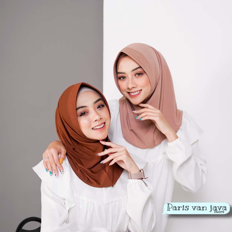 Jilbab Bergo Sport Hamidah Spandek Jersey (S) | Hijab Sport 0lahraga | Bergo Jersey