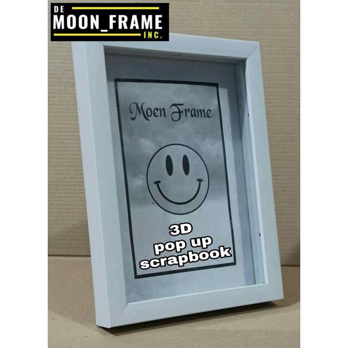 Promo Bingkai Foto 3D / Frame 3D / Scrapbook / Pop Up / Mahar A3(30X40)Murah - Putih